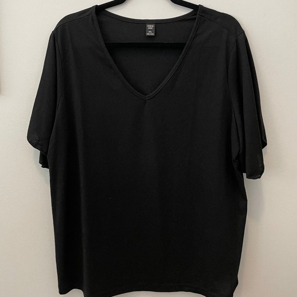 Black Tee with Flowy Sleeves - Picture 1 of 8